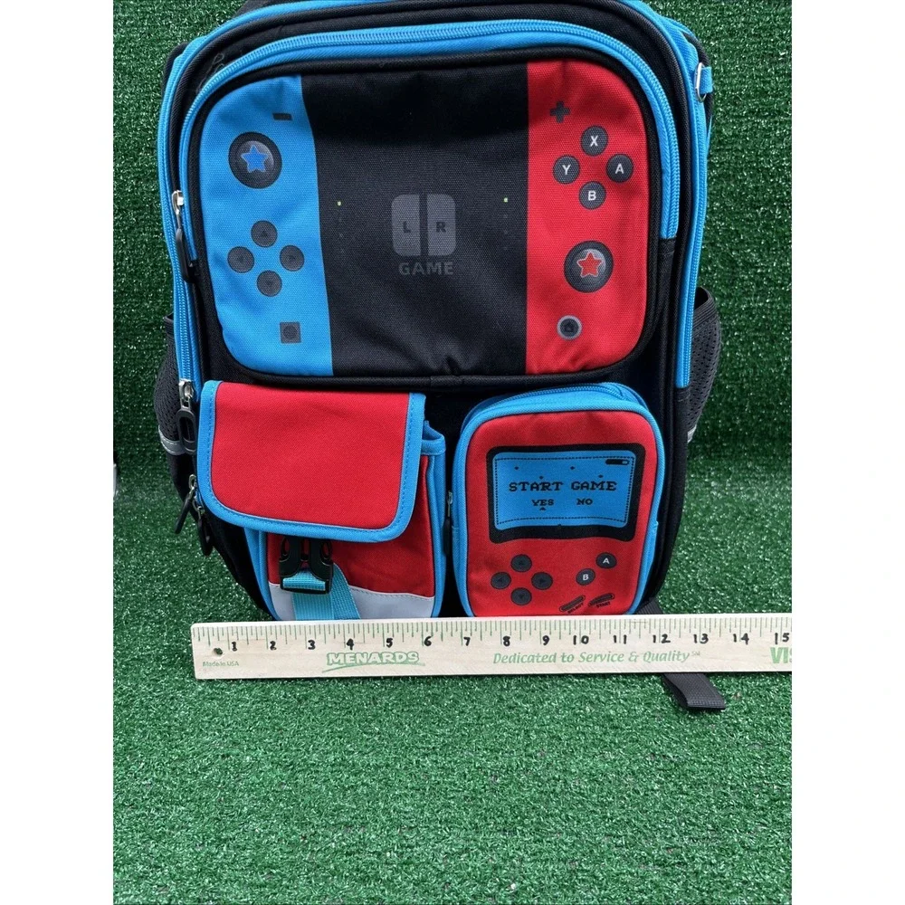 Gamer Backpack Pencil Pouch Soft Lunch Box 3 Piece Set Black Red Blue New